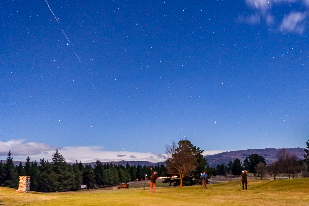 Shooting under moon and stars at Alexandra Golf Course