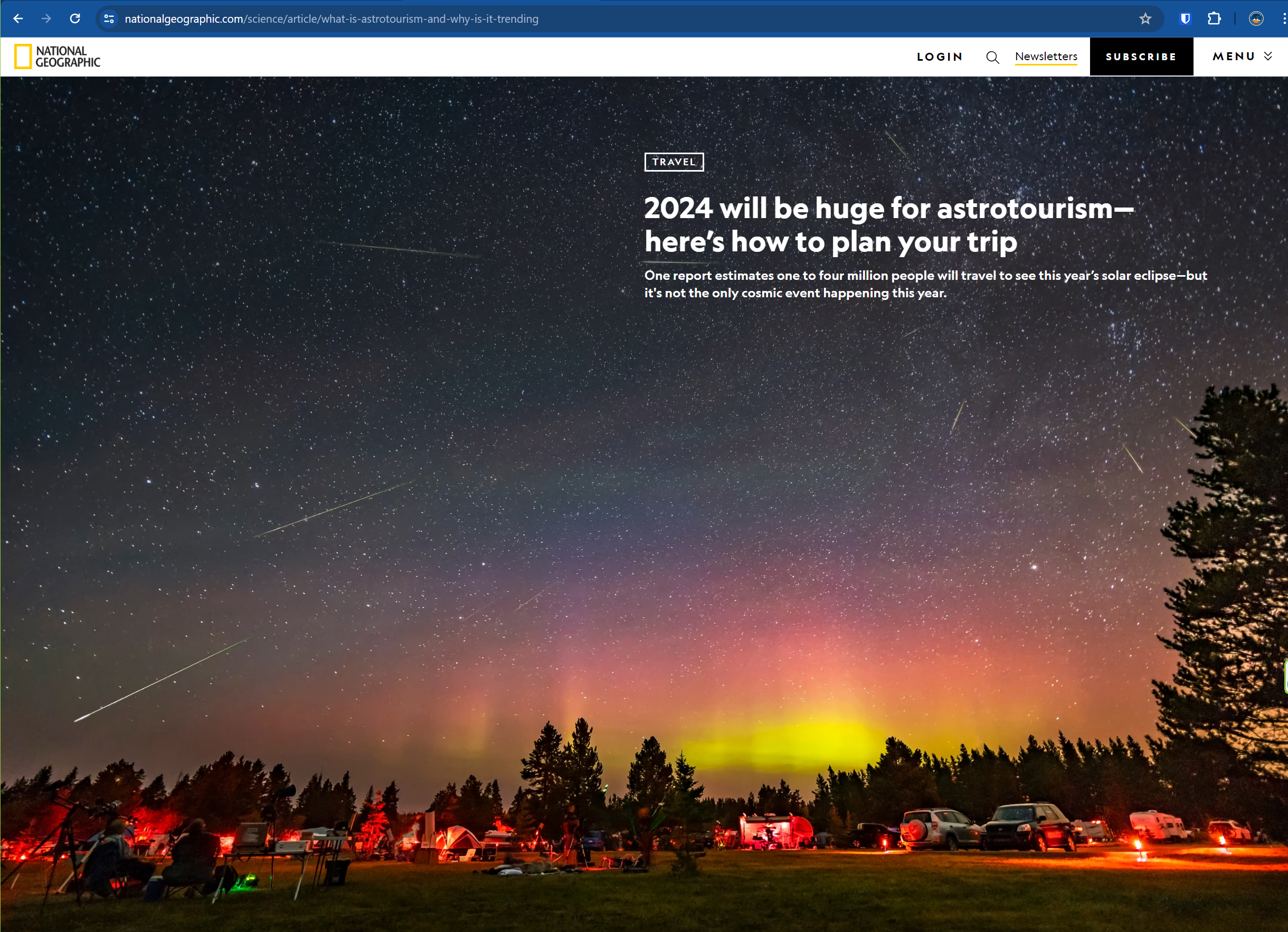 National Geographic - 2024 will be huge for astrotourism