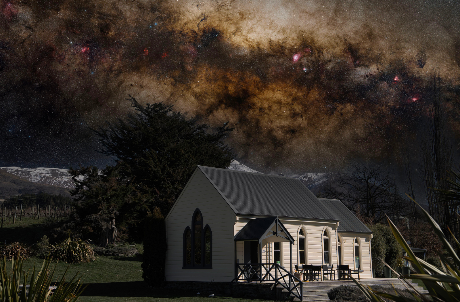 Church beneath the Milky Way