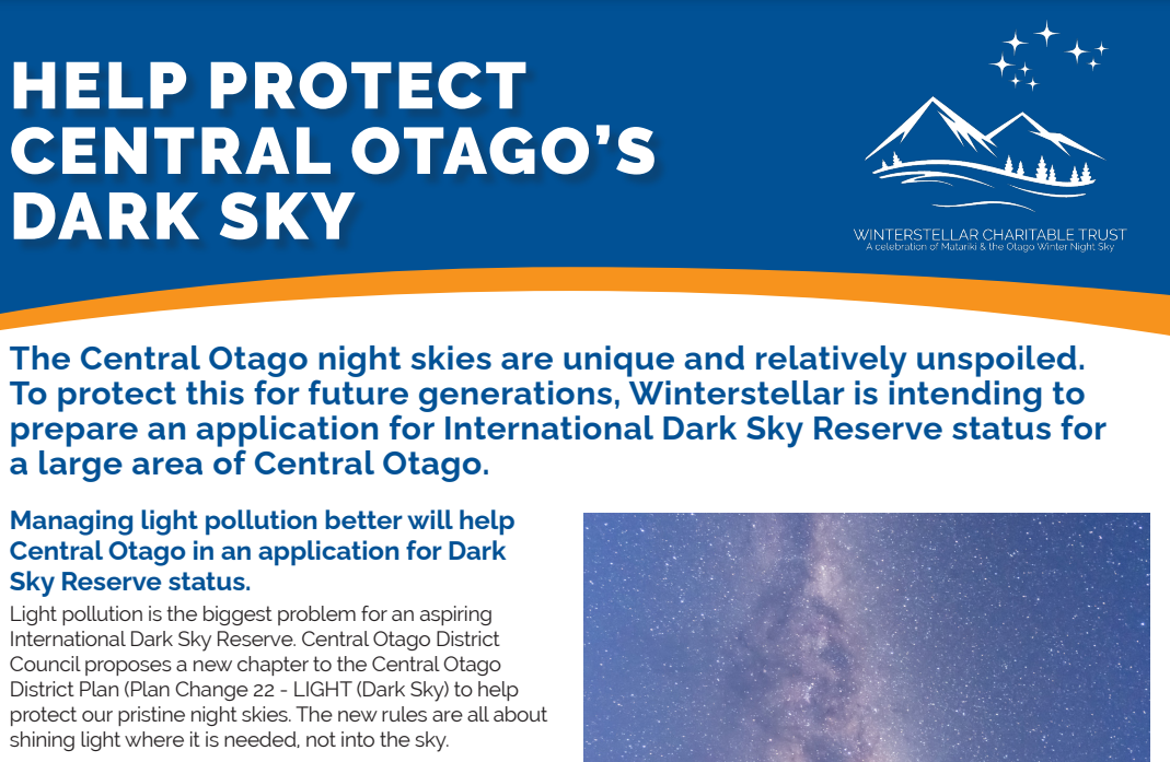 Help Protect Central Otago’s Night Skies